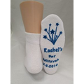 White Adult XL Ankle Length Comfort Slipper Socks